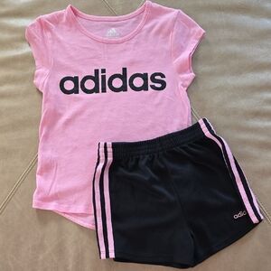 Adidas Pink Tee and Black Shorts Combo